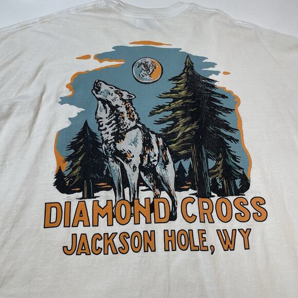 Diamond Cross Ranch Jackson Hole Shirt Men’s 2XL White Western Ski Snowboard - Picture 1 of 8
